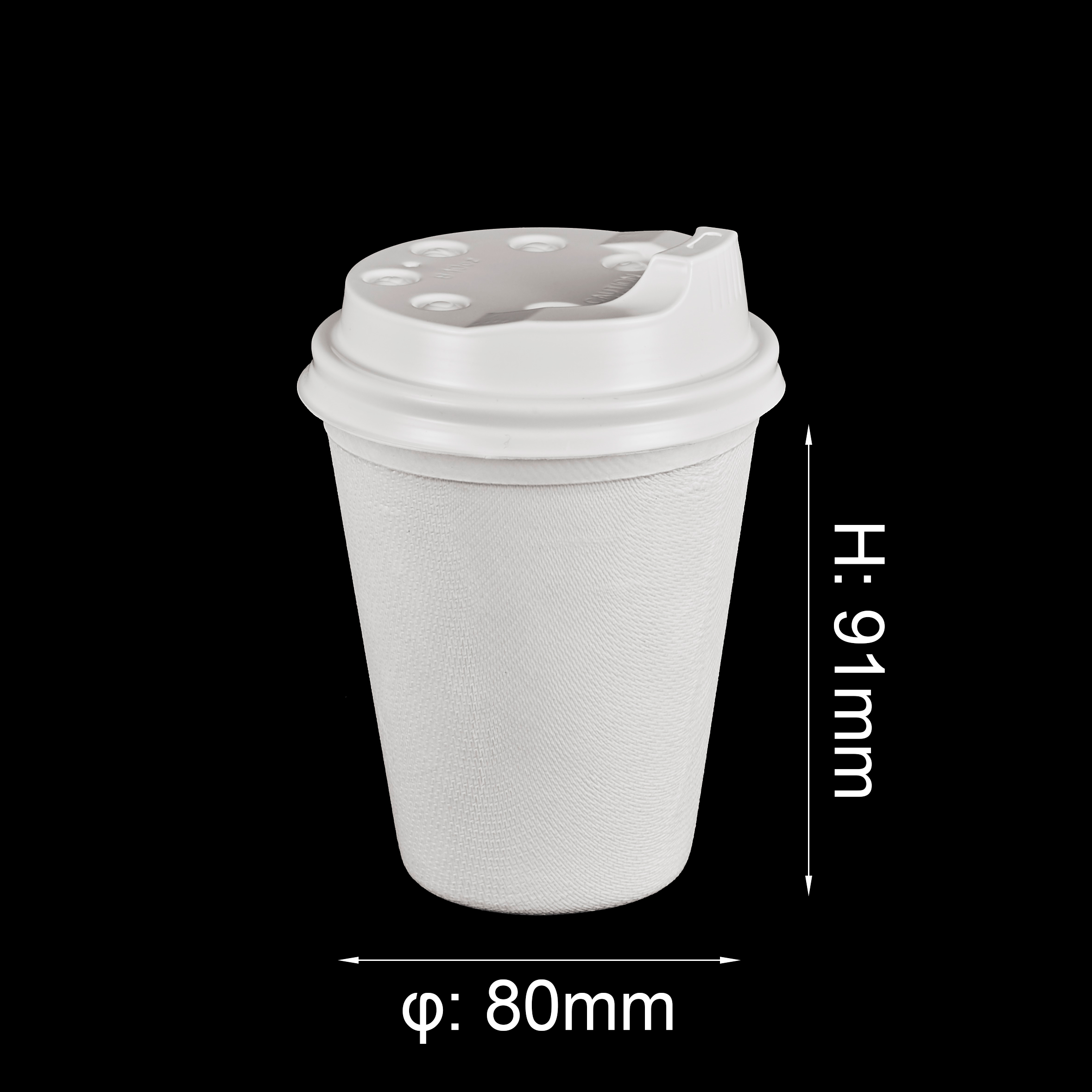 sugarcane bagasse pulp cup size