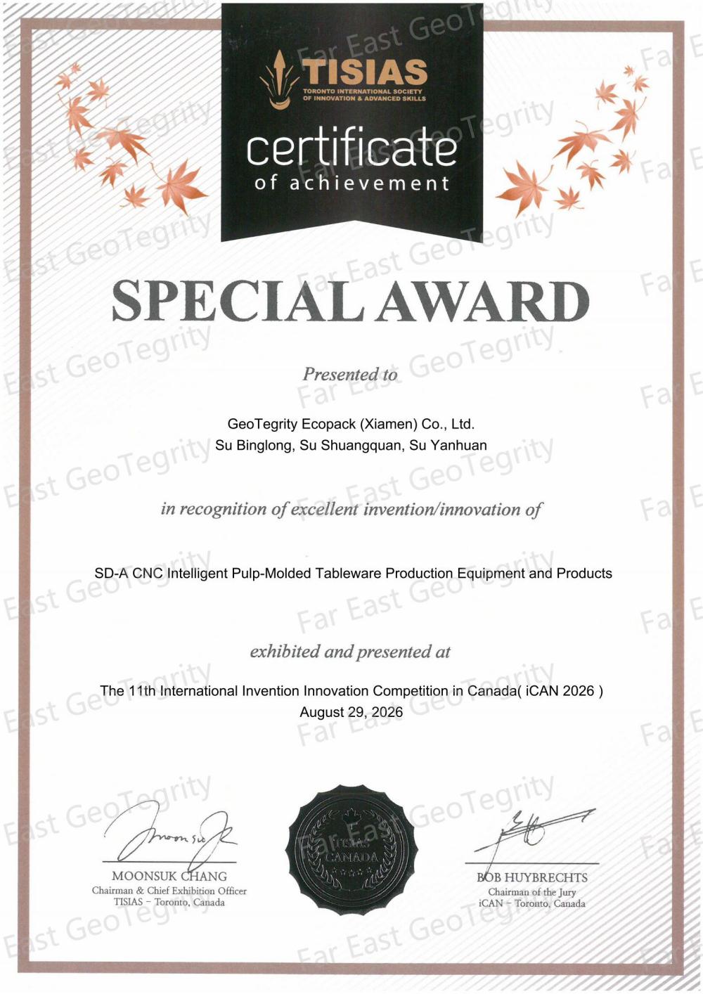 Far East GeoTegrity iCAN 2026 SPECIAL AWARD