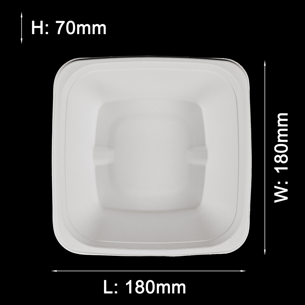 biodegradable square bagasse bowl L013