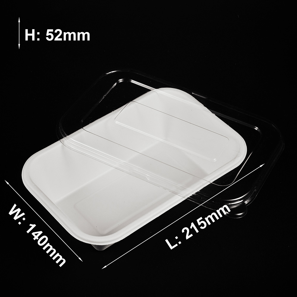 sugarcane bagasse pulp tray with lid